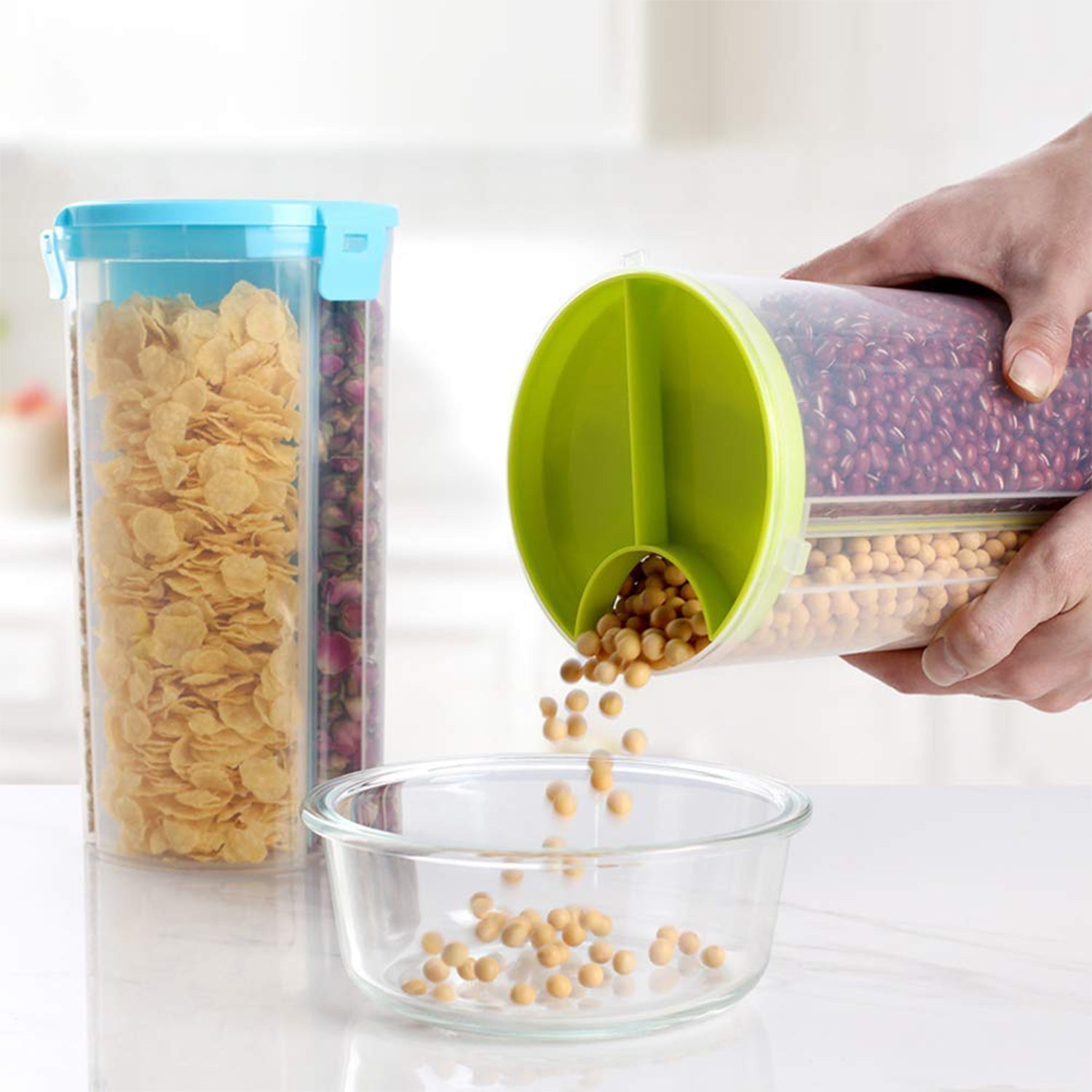 0618B 3 in 1 Transparent Air Tight Storage Dispenser Container (With Color Box) 0618B 3 in 1 Transparent Air Tight Storage Dispenser Container (With Color Box)